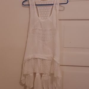 Boho Flowing White Top